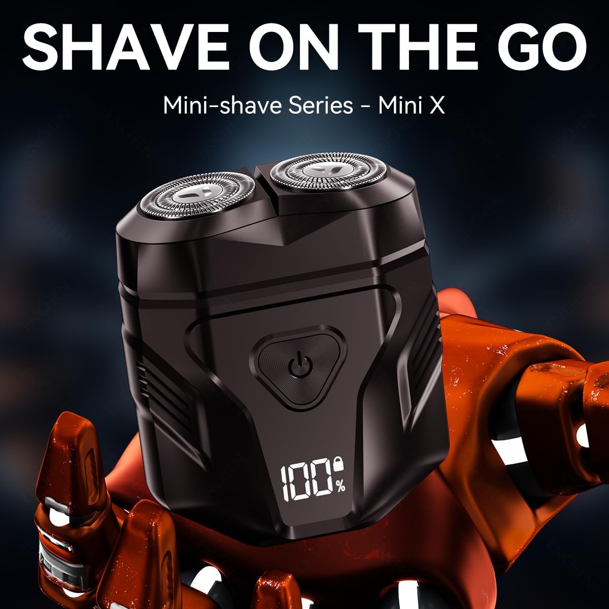 Black BRELZA rechargeable waterproof electric shaver with digital display for daily shaving