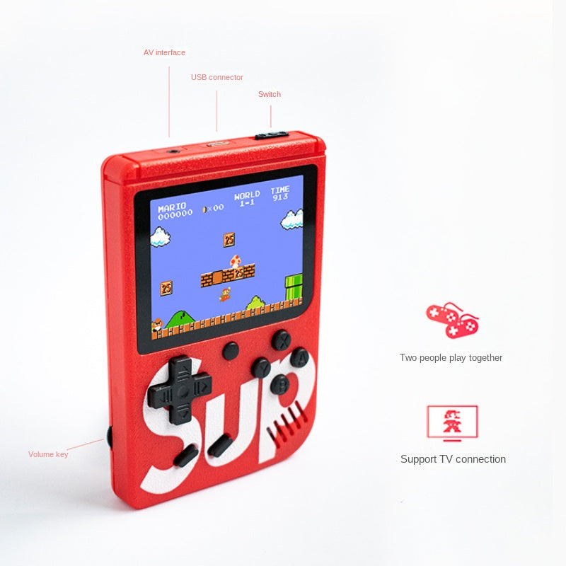 Sup Game Box Plus 400 in 1 retro handheld console displaying classic arcade games