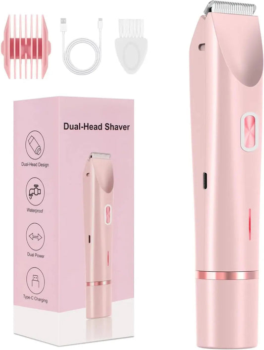 BRELZA 2-in-1 cordless waterproof shaver showing dual shaving heads for daily grooming
