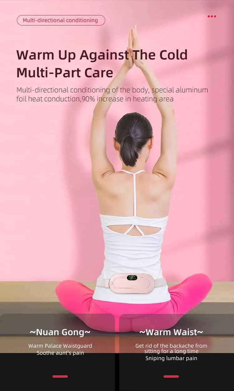 BRELZA smart menstrual heating belt worn around the waist for period cramp relief
