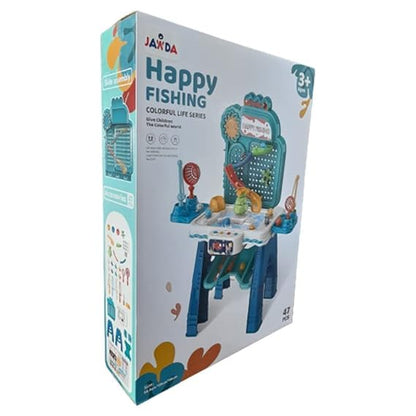 Happy fishing toy set with a plastic rod and colorful fish pieces for kids
