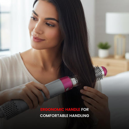 BRELZA 5-in-1 hot air brush styler with interchangeable attachments for drying and styling hair