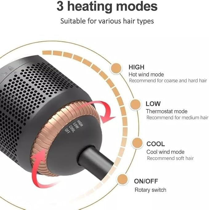 Handheld hot air styling comb with bristle head for drying and straightening hair