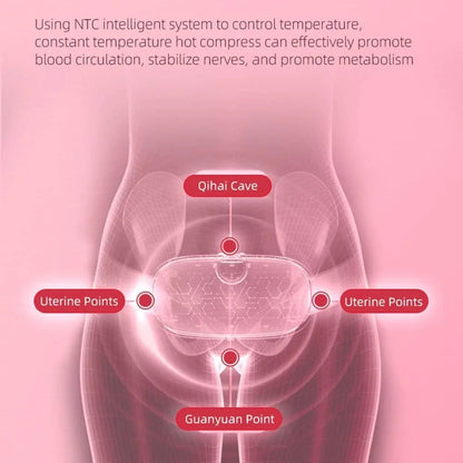 Smart menstrual heating period belt worn around the waist for cramp relief