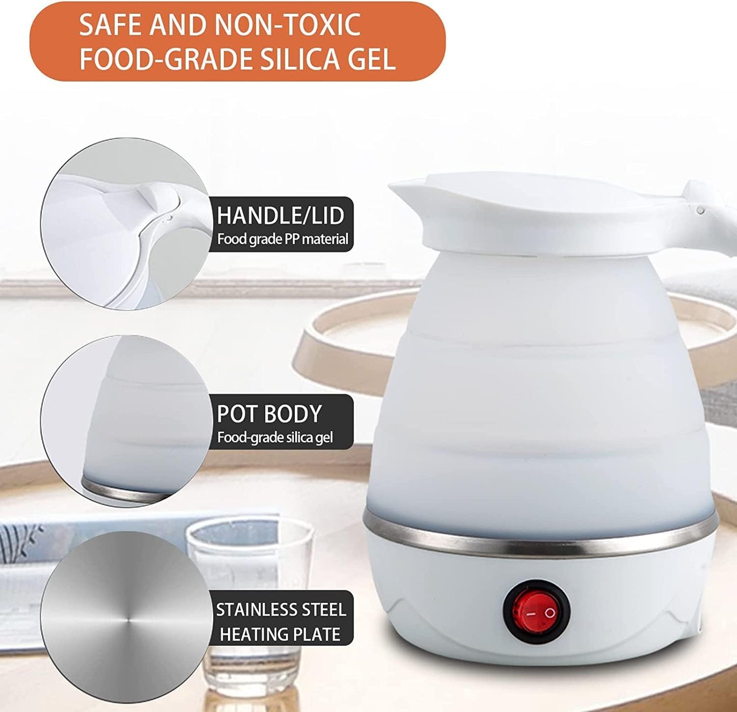 Compact Galaxy Wind portable electric kettle designed for boiling water during travel and office use.