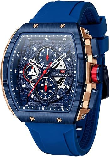 Mini Focus men's sport watch with a black dial and silicone strap for daily wear