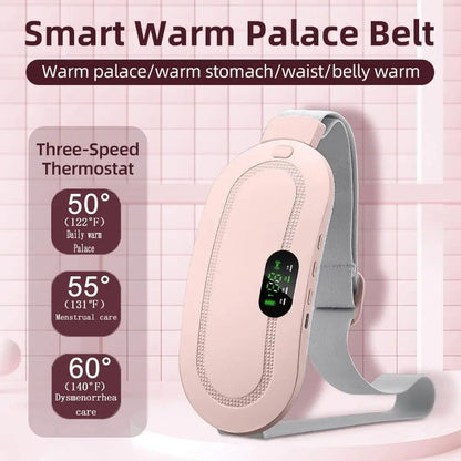 BRELZA smart menstrual heating belt positioned on the lower abdomen for period pain relief