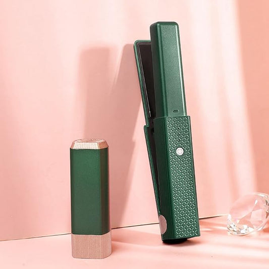Zambeel curling straightener showing flat and curved plates for straightening and curling hair