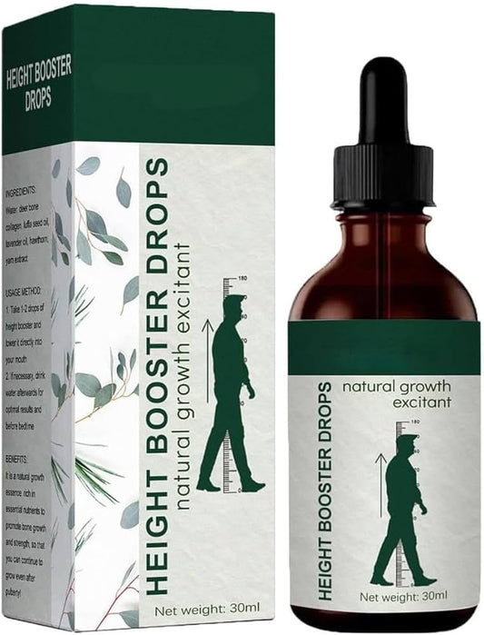 BRELZA height booster drops in a 30ml bottle with a dropper for daily oral use