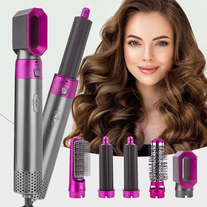 BRELZA 5-in-1 hot air brush styler with interchangeable attachments for drying and styling hair