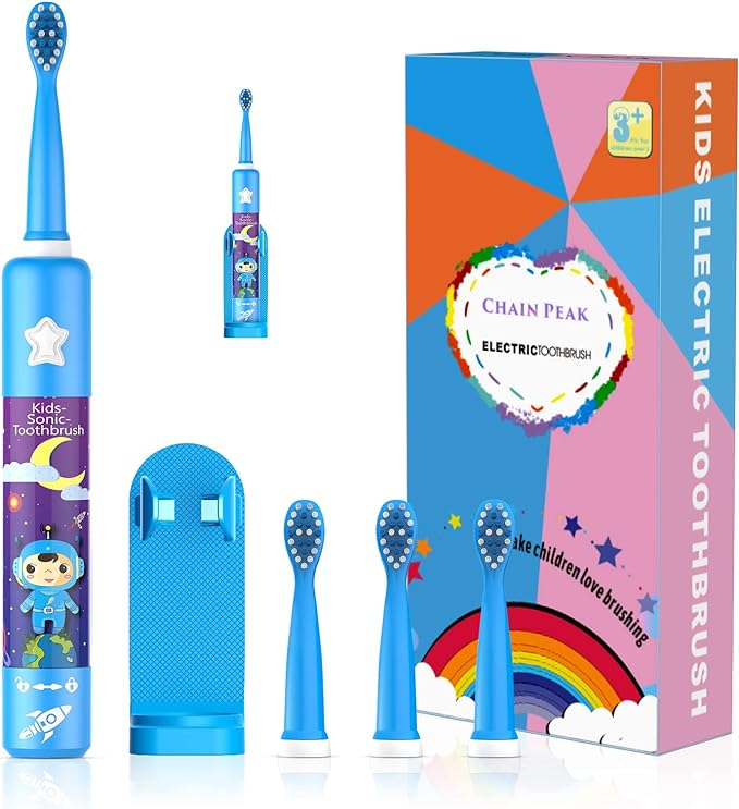 Kids toothbrush with soft bristles and colorful handle for children daily dental care