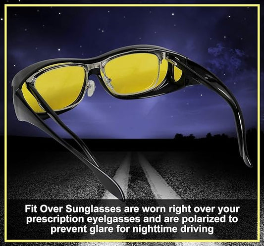 Zambeel night driving glasses with yellow lenses to reduce headlight glare during evening drives