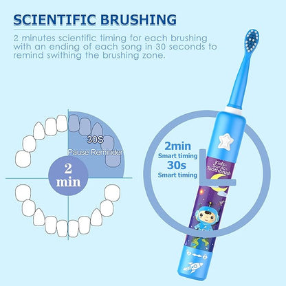 Kids toothbrush with soft bristles and ergonomic handle for children daily oral hygiene