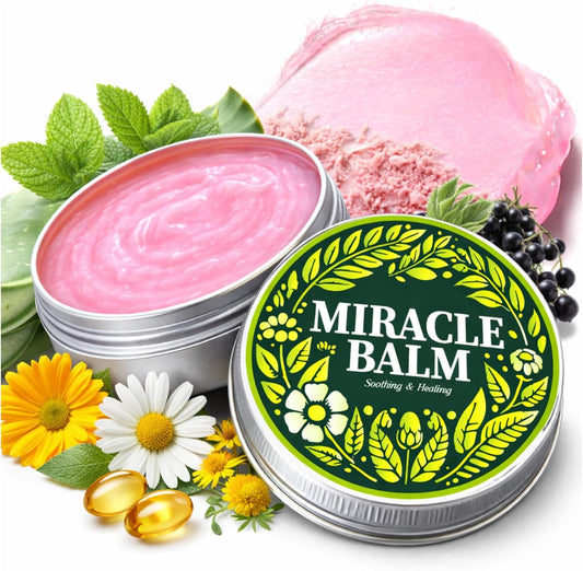 BRELZA miracle balm container with natural skincare formula for daily moisturizing on a white background.