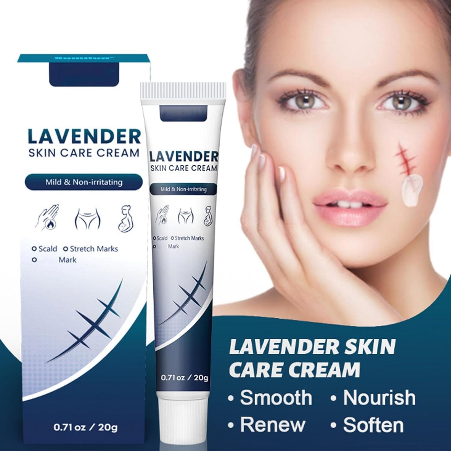 Brelza lavender skin care cream jar for daily moisturizing and soothing dry skin