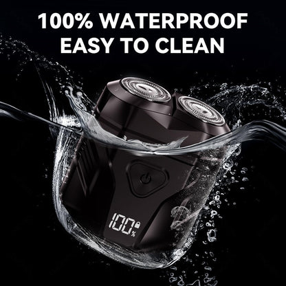 Black BRELZA rechargeable waterproof electric shaver with digital display for daily grooming