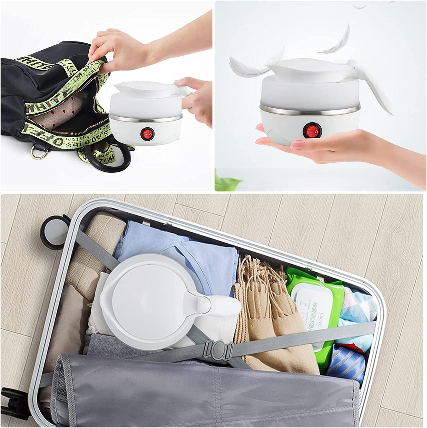 Galaxy Wind portable electric kettle with handle and spout for preparing hot water while traveling