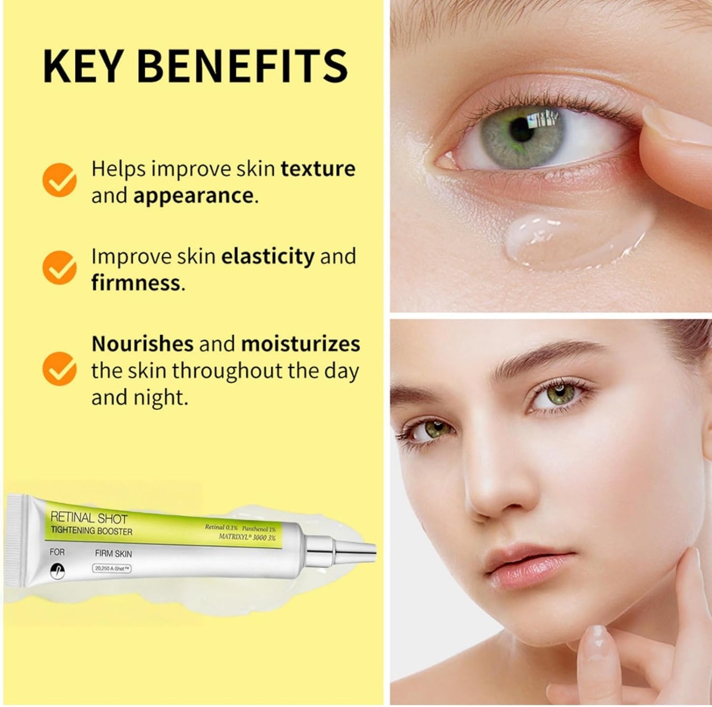 BRELZA retinal shot tightening booster serum bottle for facial skincare routine