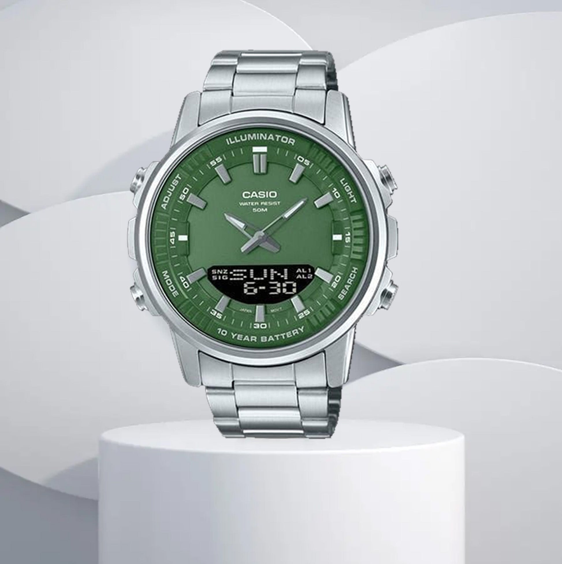 Casio men's analogue digital stainless steel watch model AMW-880D-9AVDF in various colors