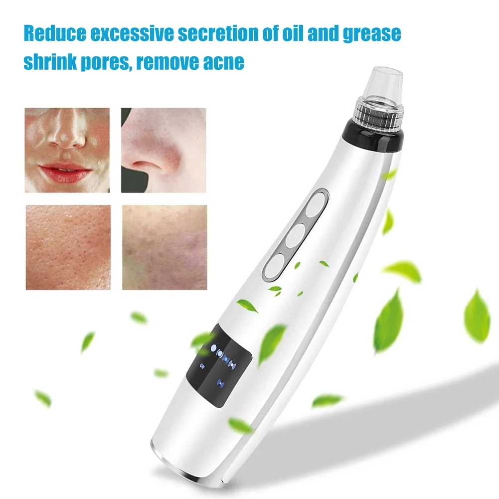 BRELZA electric blackhead suction instrument with interchangeable tips for facial pore cleaning and skincare maintenance