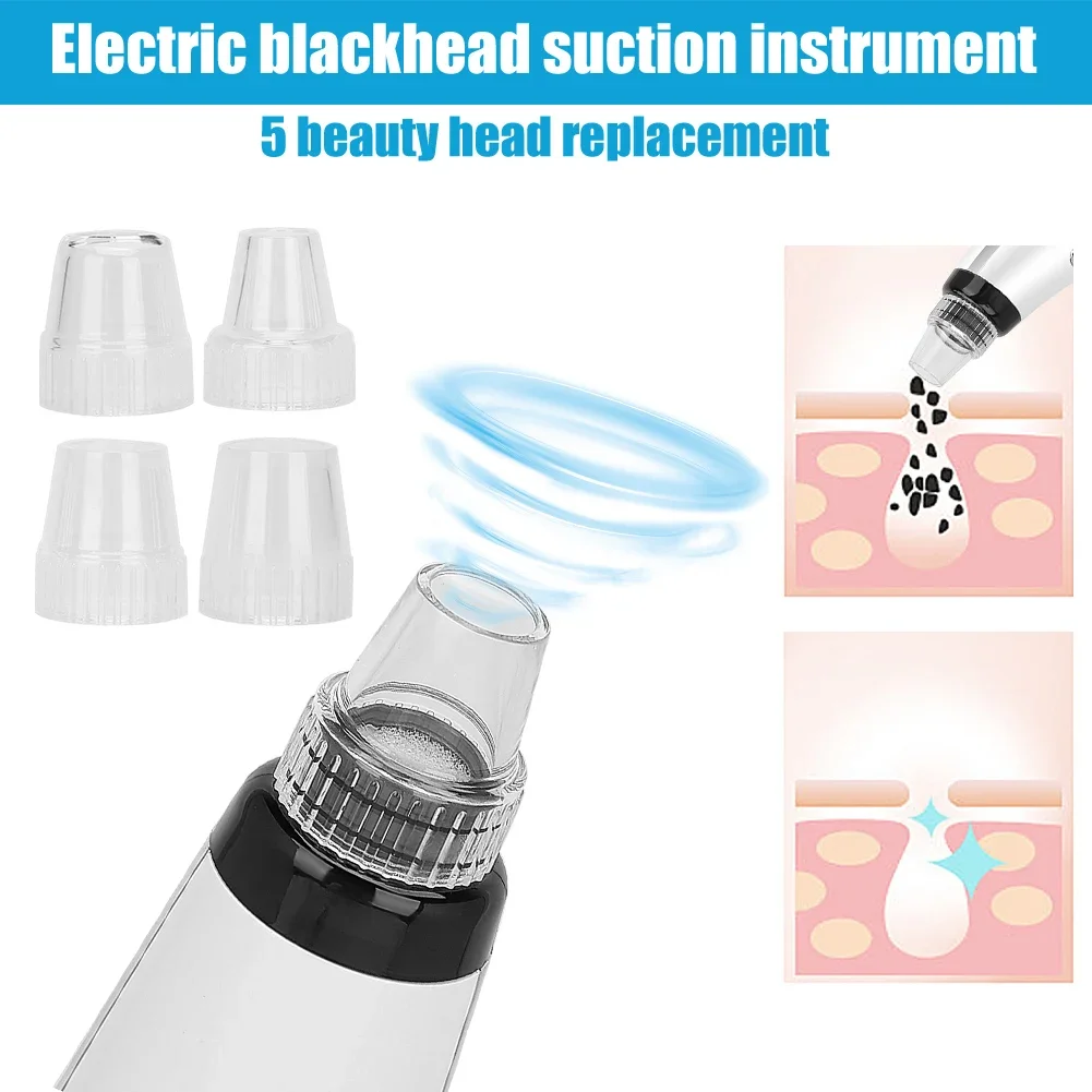 BRELZA electric blackhead suction tool showing the main nozzle for targeted facial pore cleansing.