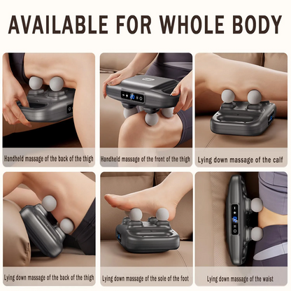 Handheld 4 heads massager designed for targeted neck and back muscle relief