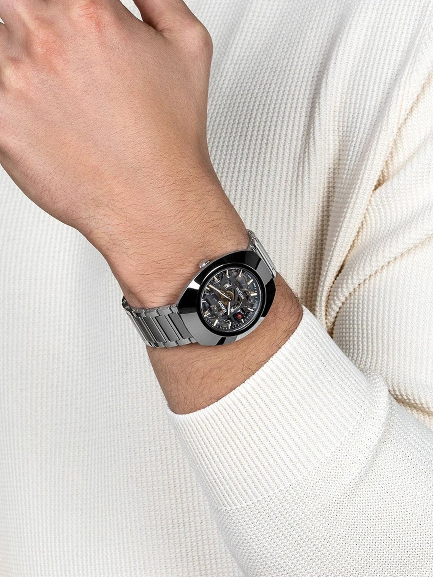 Rado DiaStar automatic wristwatch with multi color dial and polished case for daily wear