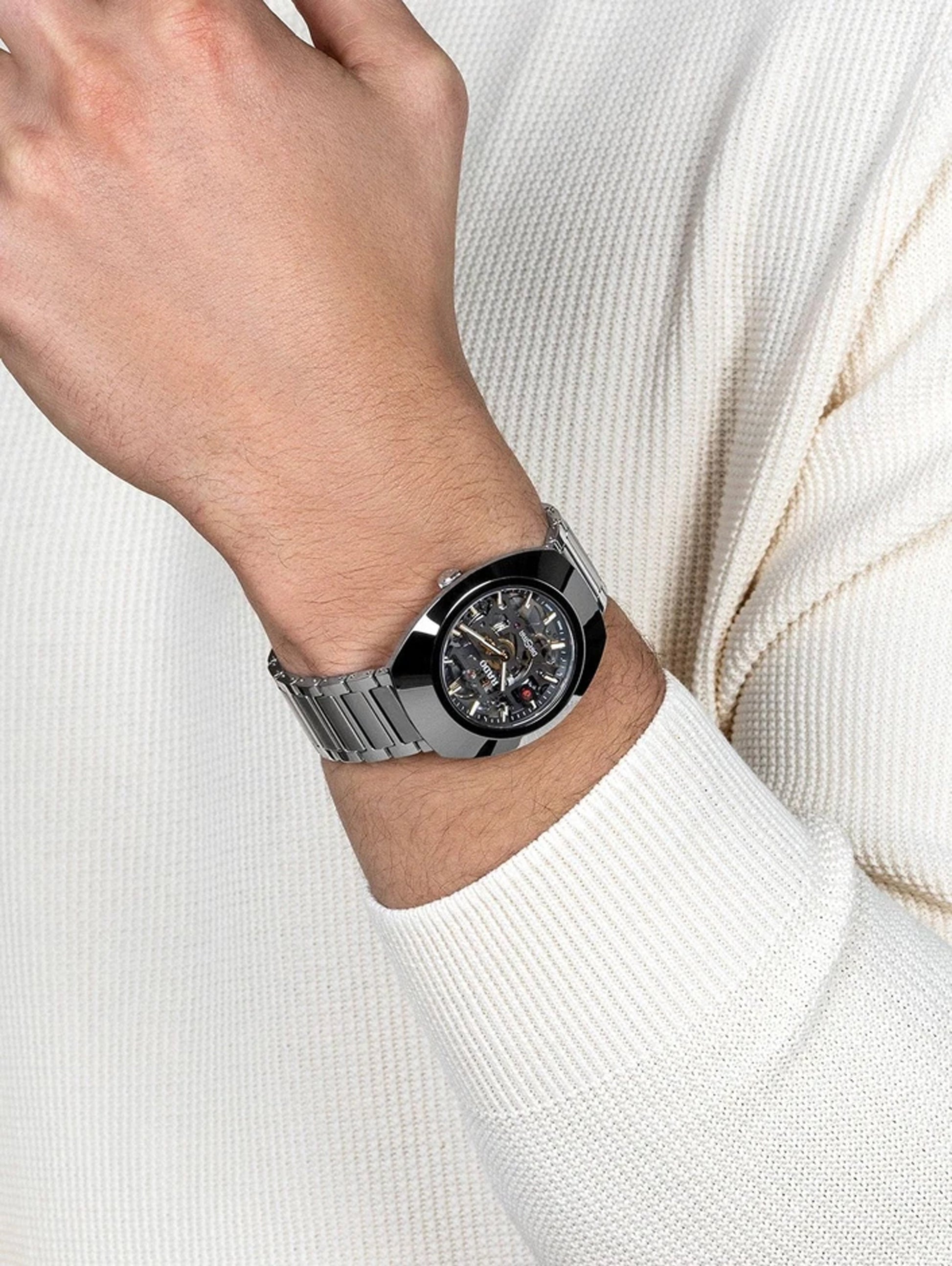 Rado DiaStar automatic wristwatch with multi color dial and polished case for daily wear