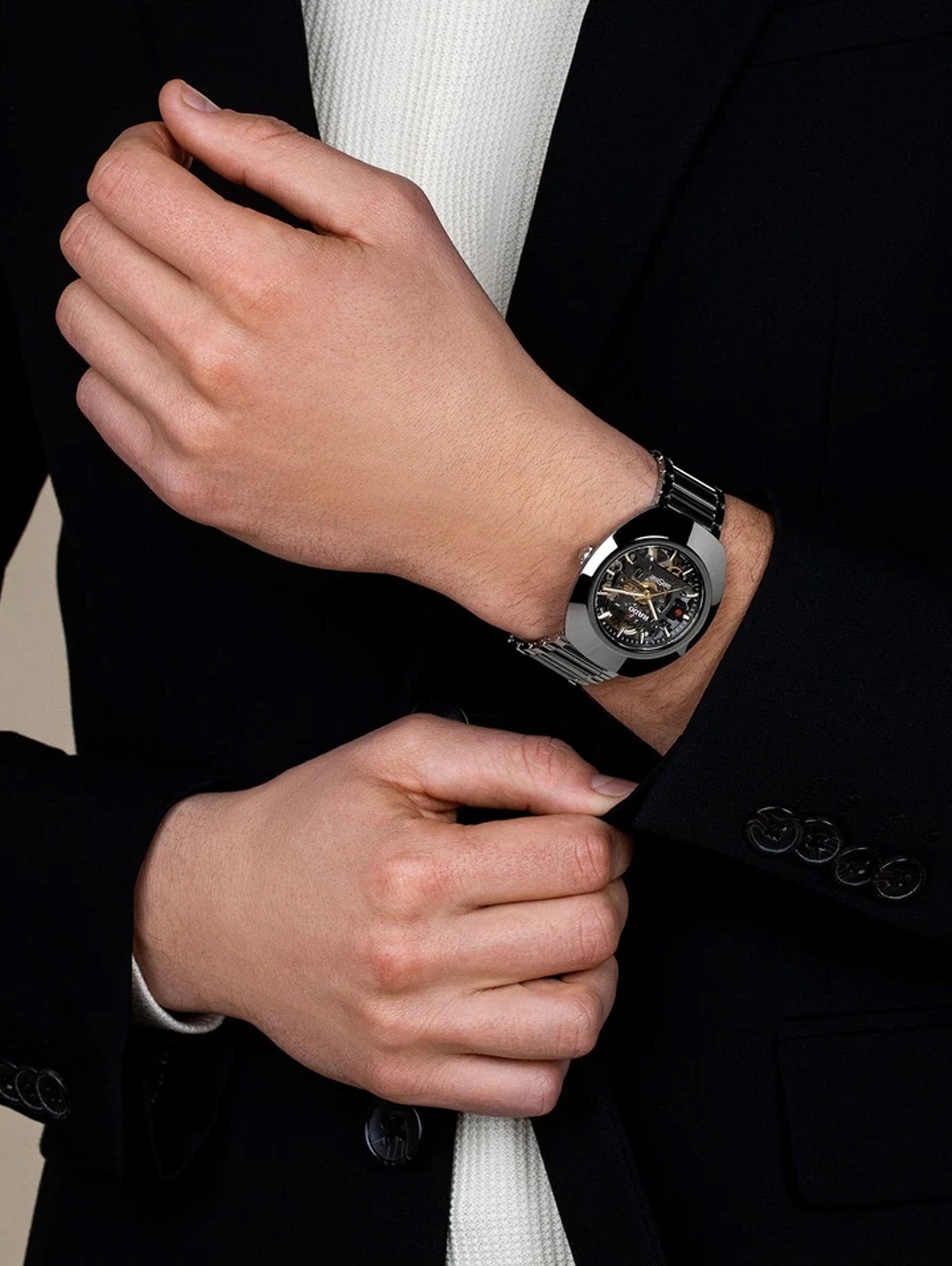 Rado DiaStar automatic watch with multi color dial and visible crown for daily timekeeping