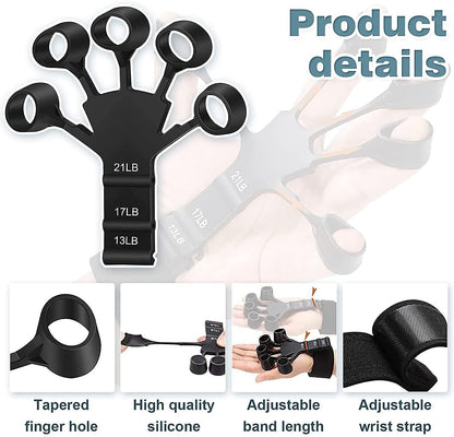 Black metal hook grip strength trainer for hand and forearm exercises