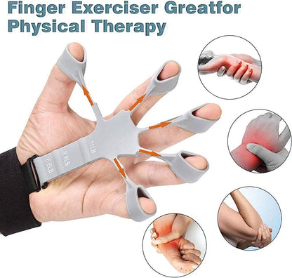 Grey metal hook grip strength trainer for hand exercises and forearm strengthening workouts