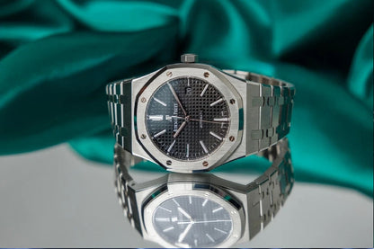 Audemars Piguet Royal Oak selfwinding watch front view showing octagonal bezel and integrated bracelet