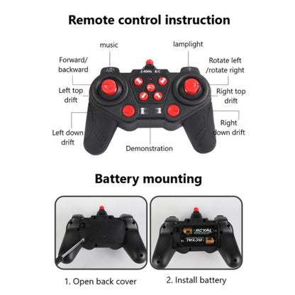 Remote control stunt car performing 360 degree rotations for indoor and outdoor play