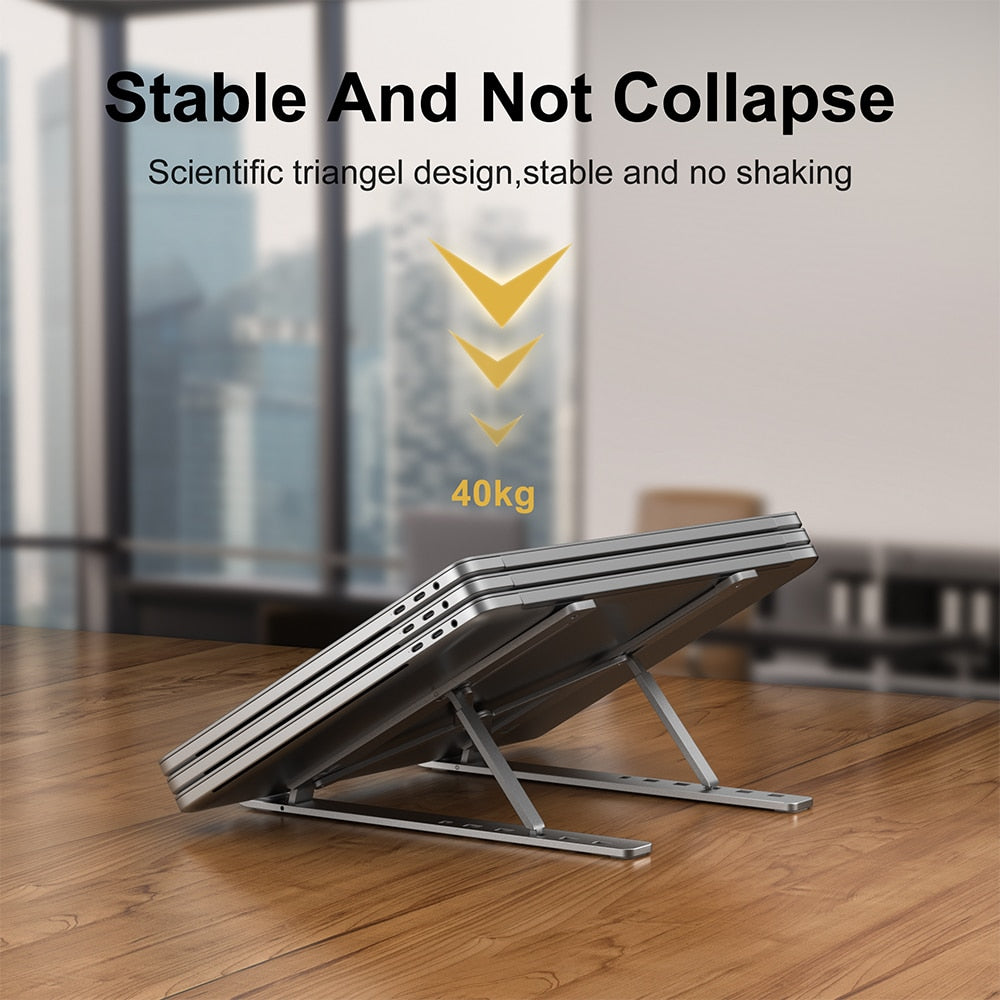 KSA DROP laptop stand elevating a notebook on a desk for ergonomic viewing