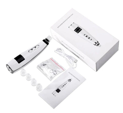 BRELZA electric blackhead suction instrument showing a handheld face cleaner with interchangeable tips for daily pore care