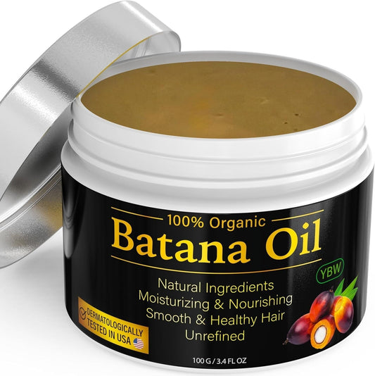 Bottle of BRELZA pure batana oil for natural hair strengthening and scalp hydration