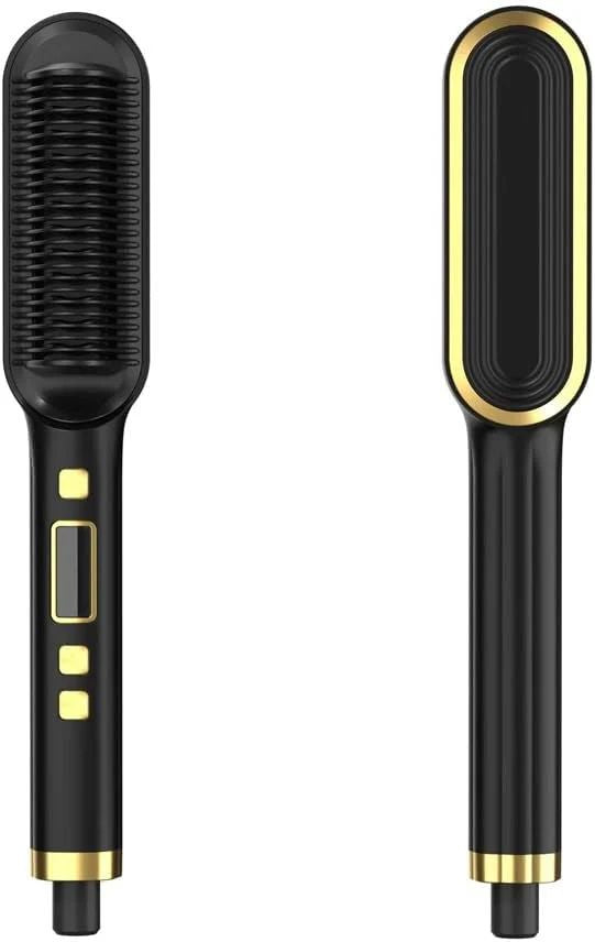BRELZA 2-in-1 comb hair straightener for detangling and smoothing hair during daily styling.