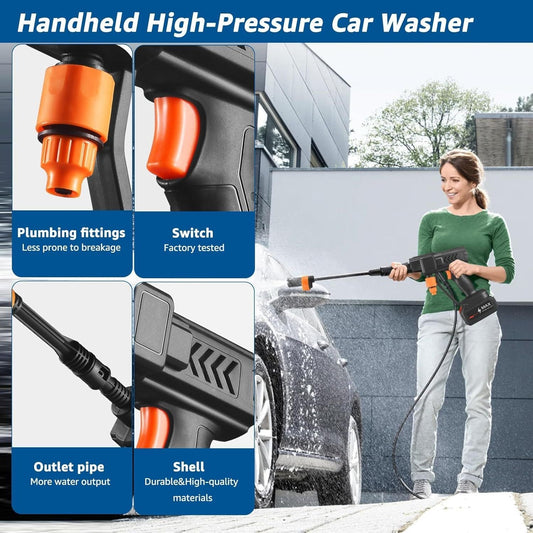 High pressure water cleaning gun for car washing and outdoor surface maintenance