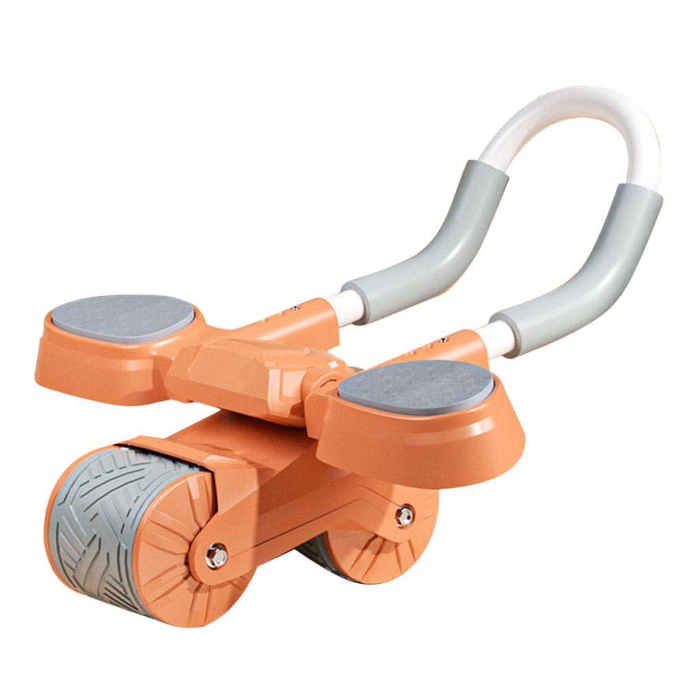 Auto rebound abs wheel with dual rollers for home core muscle training