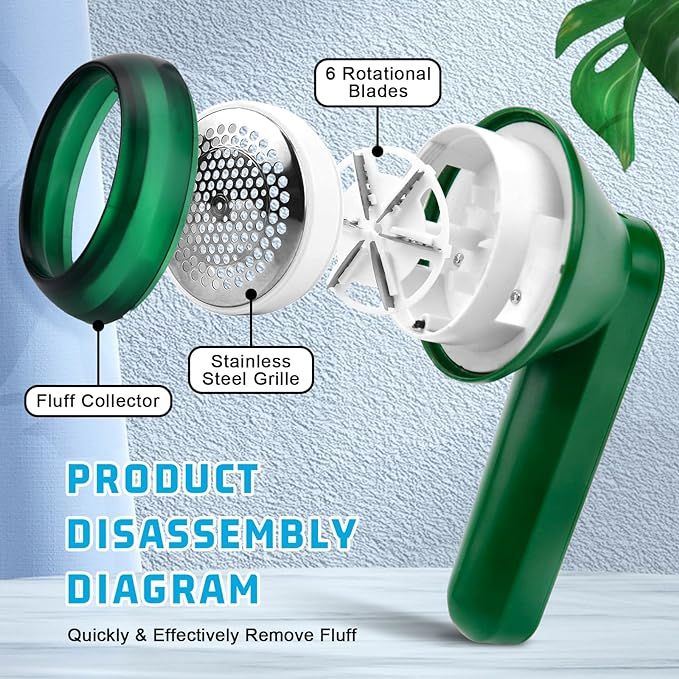 BRELZA rechargeable lint remover handheld device for removing fabric pills from clothing