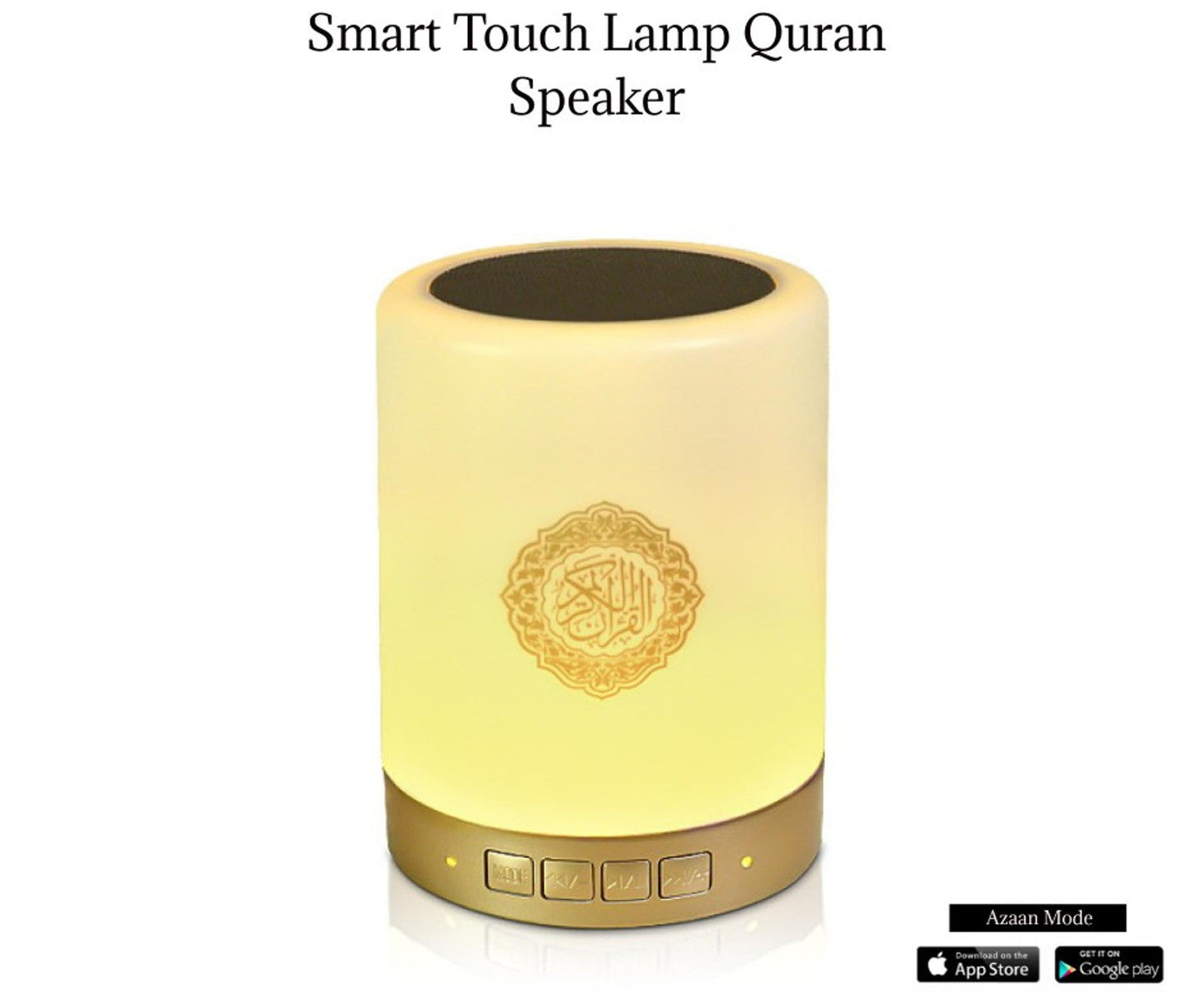 Smart touch lamp Quran speaker with adjustable lighting for bedside reading and daily prayer routines.