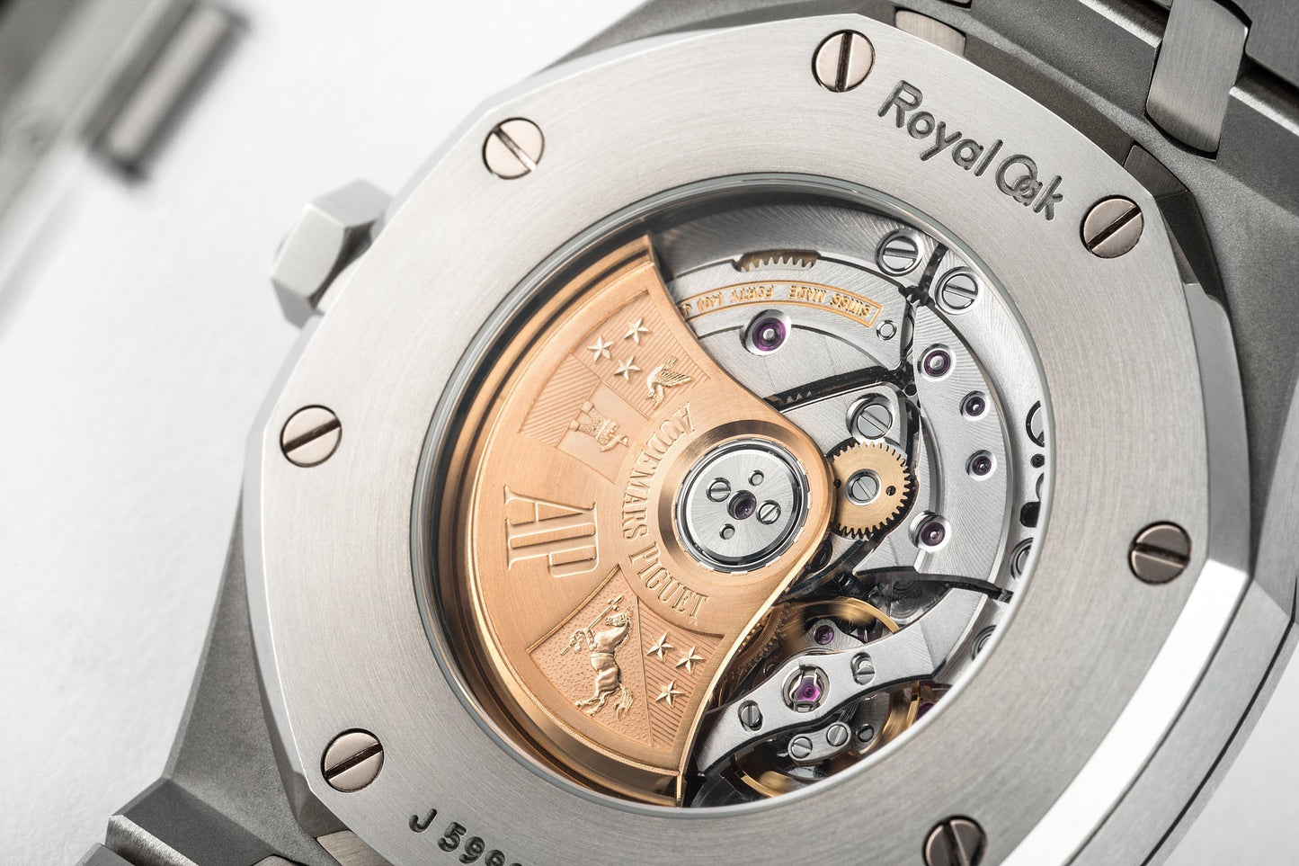 Audemars Piguet Royal Oak self-winding watch showing 41mm stainless steel case and integrated bracelet