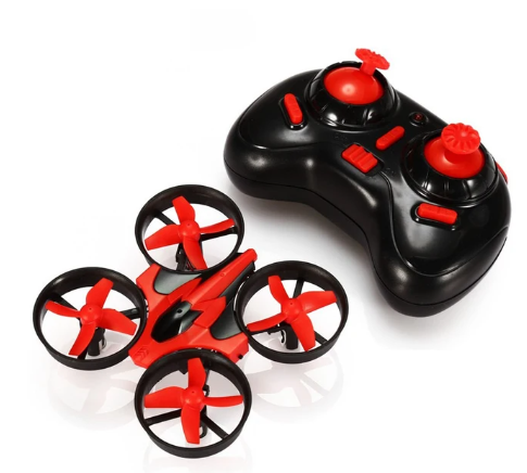 2.4G gravity sensor drone displayed alongside its wireless remote for tilt controlled flight